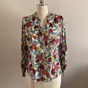 Talbots Multicolor Floral Cotton Blouse